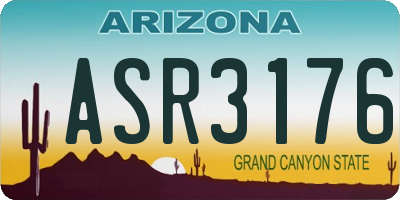 AZ license plate ASR3176