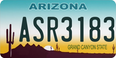 AZ license plate ASR3183