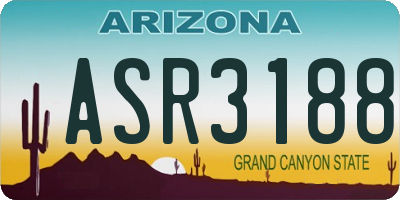 AZ license plate ASR3188
