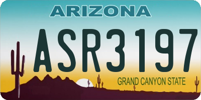 AZ license plate ASR3197