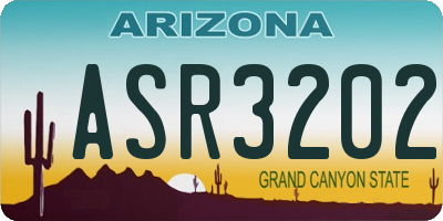 AZ license plate ASR3202