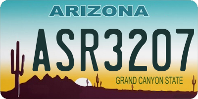 AZ license plate ASR3207