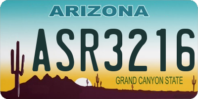 AZ license plate ASR3216