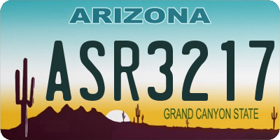 AZ license plate ASR3217