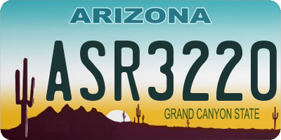 AZ license plate ASR3220
