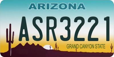 AZ license plate ASR3221