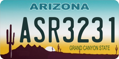AZ license plate ASR3231