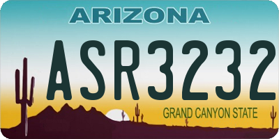 AZ license plate ASR3232