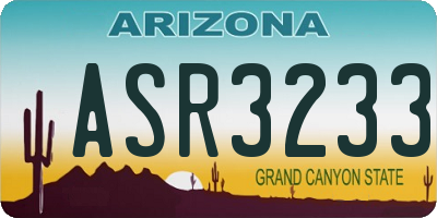 AZ license plate ASR3233