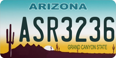 AZ license plate ASR3236