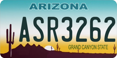 AZ license plate ASR3262