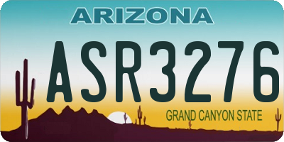 AZ license plate ASR3276