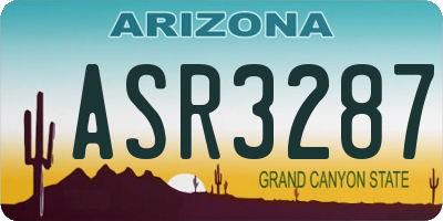 AZ license plate ASR3287