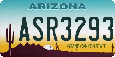 AZ license plate ASR3293