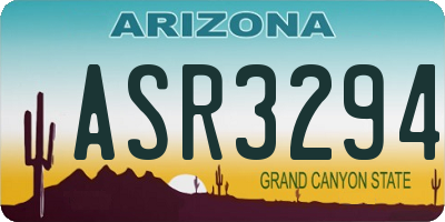 AZ license plate ASR3294