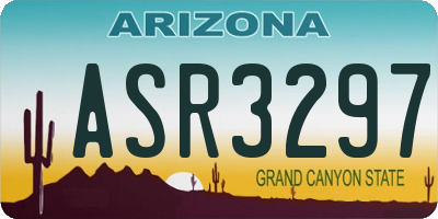 AZ license plate ASR3297