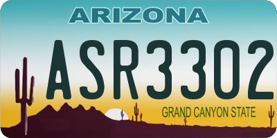 AZ license plate ASR3302