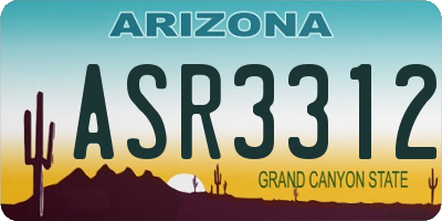 AZ license plate ASR3312