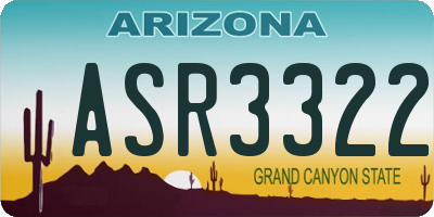 AZ license plate ASR3322