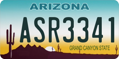 AZ license plate ASR3341
