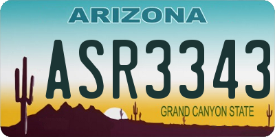 AZ license plate ASR3343