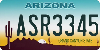 AZ license plate ASR3345
