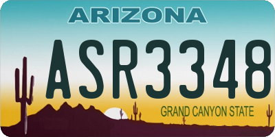 AZ license plate ASR3348