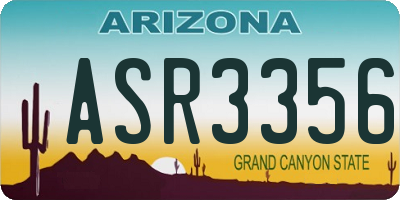 AZ license plate ASR3356
