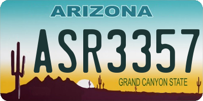AZ license plate ASR3357