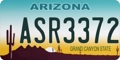 AZ license plate ASR3372