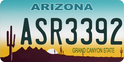 AZ license plate ASR3392