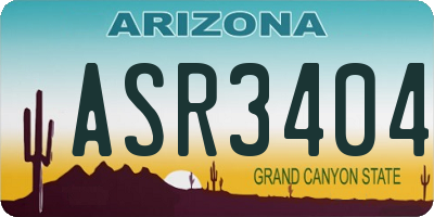 AZ license plate ASR3404