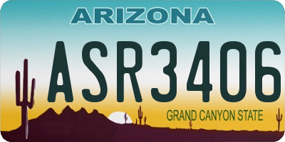 AZ license plate ASR3406