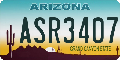 AZ license plate ASR3407