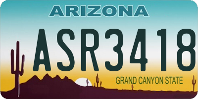 AZ license plate ASR3418