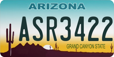 AZ license plate ASR3422