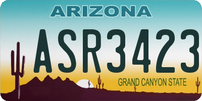 AZ license plate ASR3423