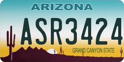 AZ license plate ASR3424