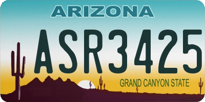 AZ license plate ASR3425
