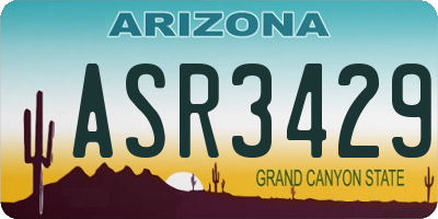 AZ license plate ASR3429