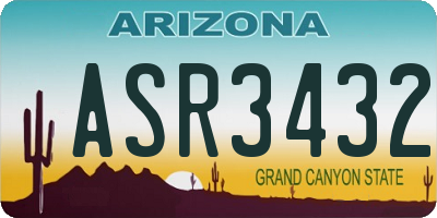 AZ license plate ASR3432