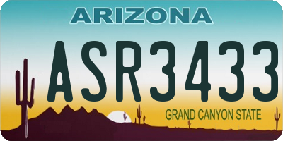 AZ license plate ASR3433