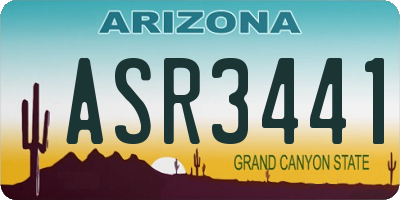AZ license plate ASR3441