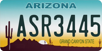 AZ license plate ASR3445