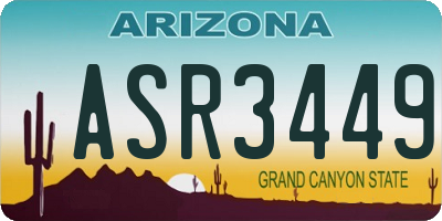 AZ license plate ASR3449