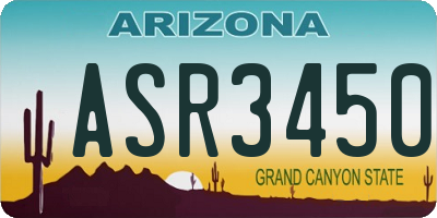 AZ license plate ASR3450