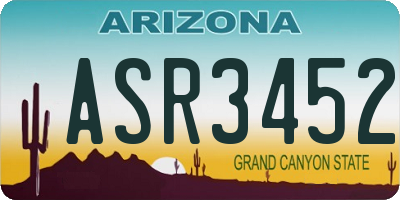 AZ license plate ASR3452