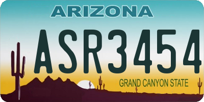 AZ license plate ASR3454