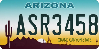 AZ license plate ASR3458