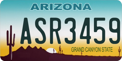 AZ license plate ASR3459